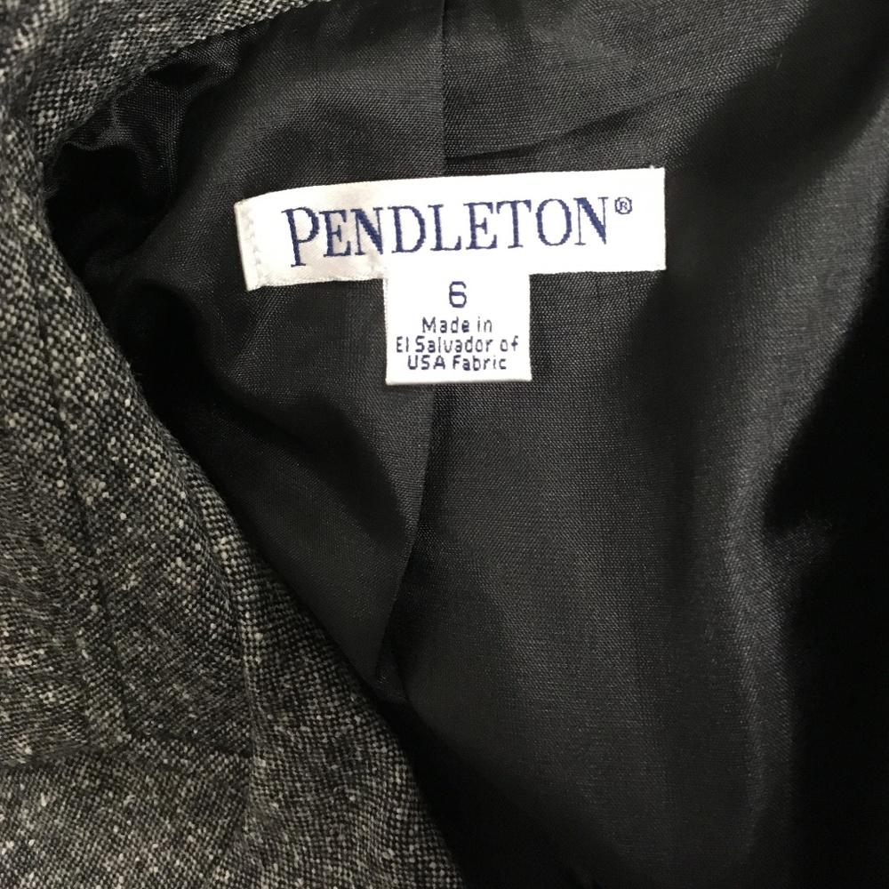 Pendleton black wool silk tweed blazer lined jacket classic 6 - Picture 8 of 8